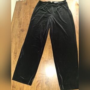 Bob Mackie Black Wide Leg Velour Pull On Pants 12